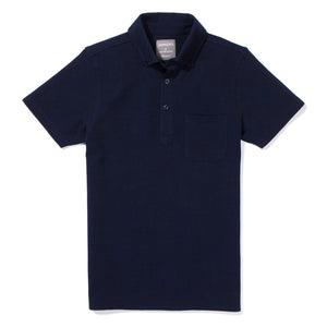 Elmhurst - Navy Short Sleeve Oxford Pique Polo