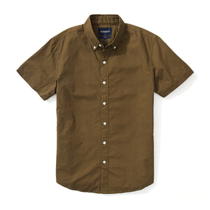 Japanese Poplin Short Sleeve Shirt - Army Green