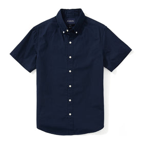 Japanese Poplin Short Sleeve Shirt - Navy