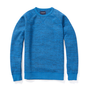 Fleece Sweatshirt - Knitted Heather Blue Jacquard