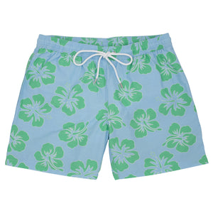 Falmouth - Blue Green Floral Swim Trunks