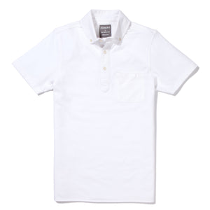 Fulton - White Short Sleeve Oxford Pique Polo