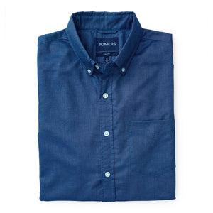 Washed Button Down Shirt - Indigo Blue Oxford