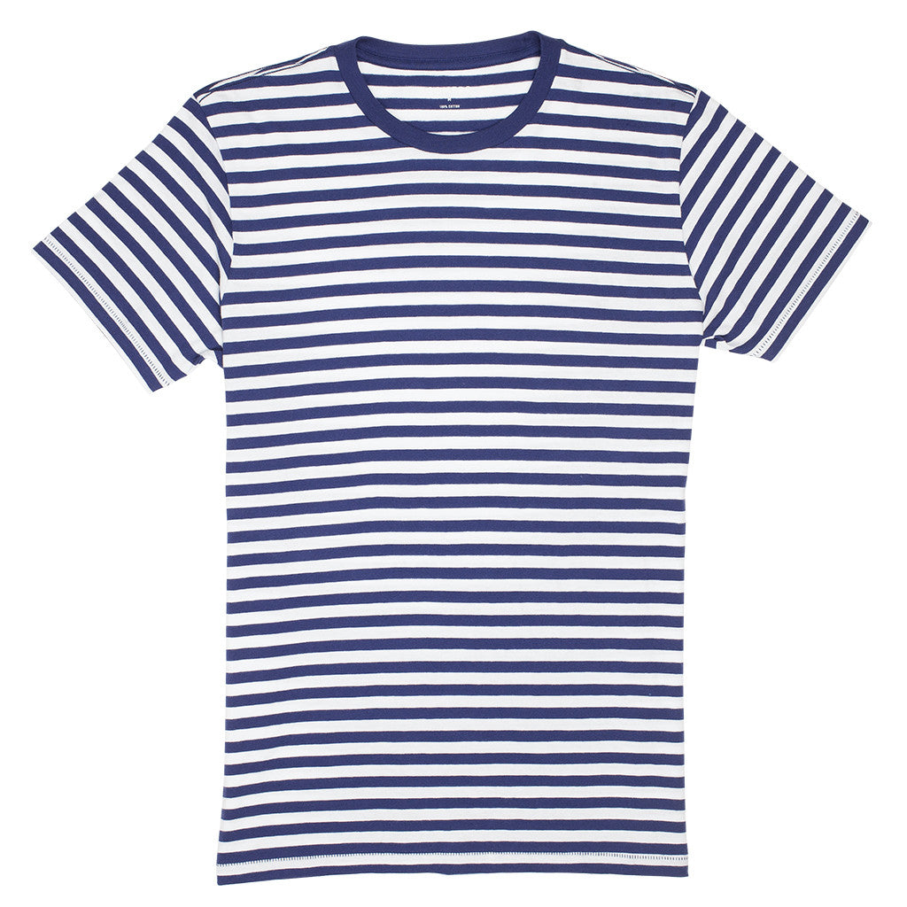 Preston - Medieval Blue White Stripe Tee - Jomers