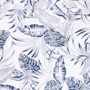 Nelson - White Palm Leaves Print Shorts