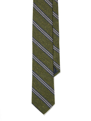 Tie - Green Navy Textured Stripe