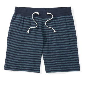 Carson - Blue Striped Knit Sweat Shorts