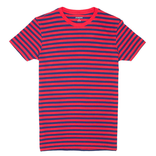 Governor - Vibrant Red Blue Stripe Tee - Jomers