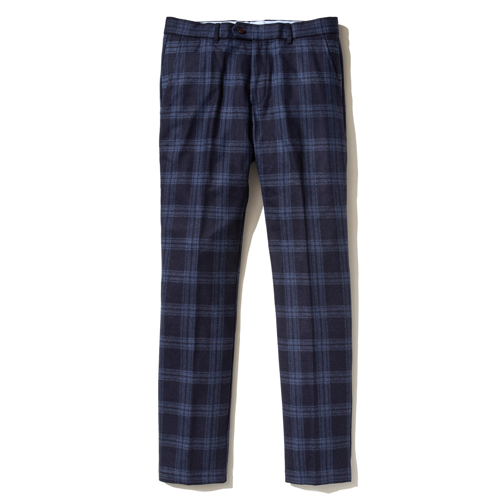 Italian Wool Flannel Dress Pants - Navy Blue Check Italian Wool Flannel Dress Pants - Navy Blue Check