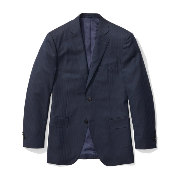 Pershing - Heather Blue Herringbone Italian Wool Suit - Jomers